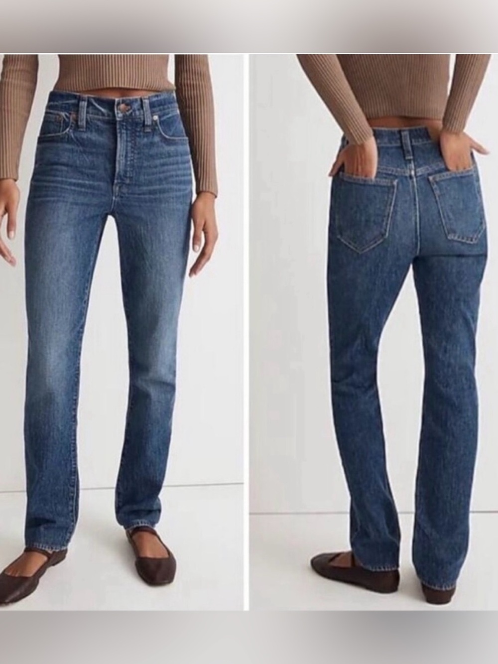 Madewell The Perfect Vintage Straight Jean Medium Indigo Wash Size 28 preppy